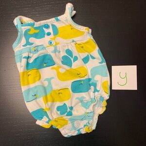 ⭐️2/$5.00⭐️ Carter’s NB Whale Print Baby Romper Style Tank Onesie